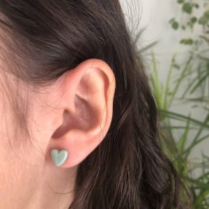 Puces d’oreilles CHOUQUETTE – porcelaine – Vert