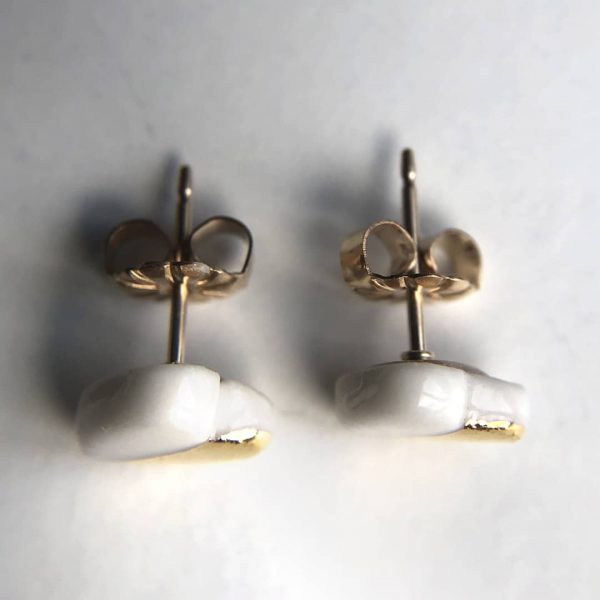 puces d'oreilles bijoux porcelaine