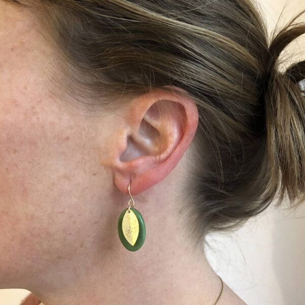 boucles d'oreilles verte