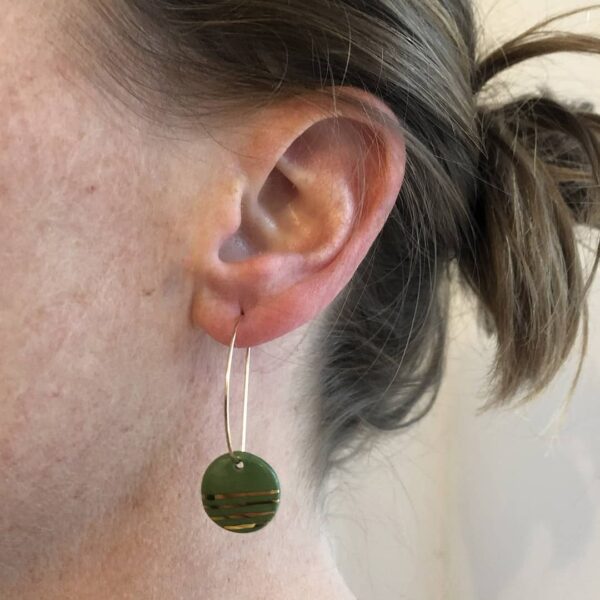 boucle d'oreilles vert olive