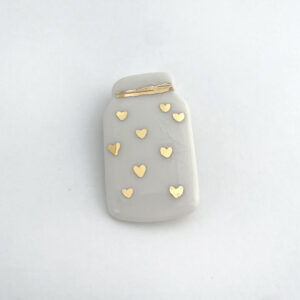 Broche Love Jar – Porcelaine et Or