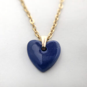 Collier coeur CHOUQUETTE – Bleu marine