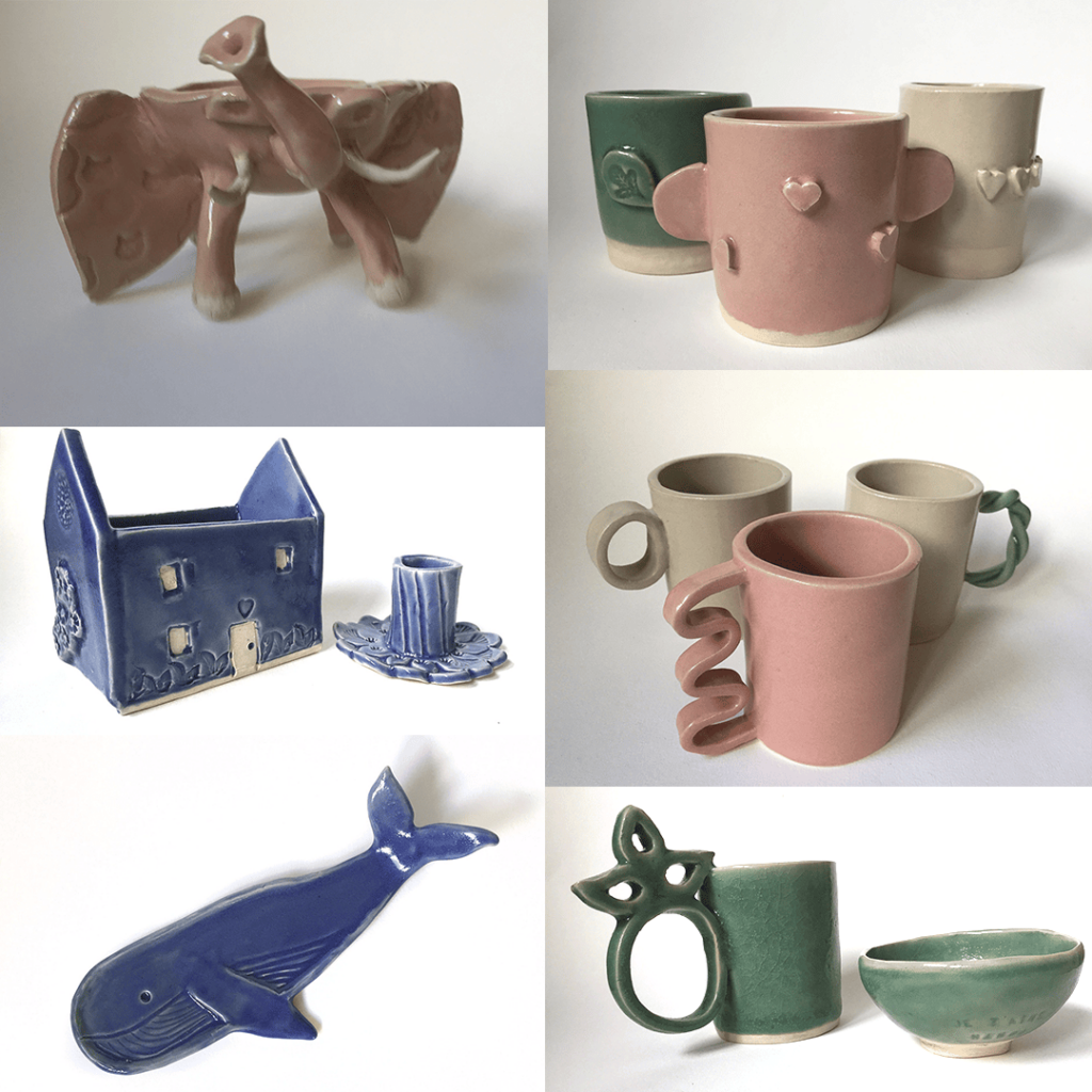 travaux élèves cours de poterie à Cholet